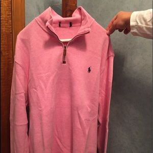 Pink Polo qtr zip knit shirt